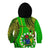 Personalised Cook Islands Kid Hoodie Kuki Airani Coat Of Arms LT14 Zip Hoodie Green - Polynesian Pride