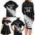 Custom New Zealand Silver Fern Cricket Family Matching Long Sleeve Bodycon Dress and Hawaiian Shirt Aotearoa Maori Go Black Cap