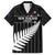 Custom New Zealand Silver Fern Cricket Family Matching Long Sleeve Bodycon Dress and Hawaiian Shirt Aotearoa Maori Go Black Cap