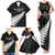 Custom New Zealand Silver Fern Cricket Family Matching Tank Maxi Dress and Hawaiian Shirt Aotearoa Maori Go Black Cap