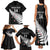 Custom New Zealand Silver Fern Cricket Family Matching Tank Maxi Dress and Hawaiian Shirt Aotearoa Maori Go Black Cap