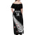 Custom New Zealand Silver Fern Cricket Off Shoulder Maxi Dress Aotearoa Maori Go Black Cap