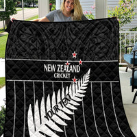Custom New Zealand Silver Fern Cricket Quilt Aotearoa Maori Go Black Cap LT14 Black - Polynesian Pride