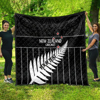 Custom New Zealand Silver Fern Cricket Quilt Aotearoa Maori Go Black Cap LT14 - Polynesian Pride