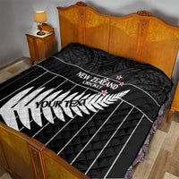 Custom New Zealand Silver Fern Cricket Quilt Aotearoa Maori Go Black Cap LT14 - Polynesian Pride