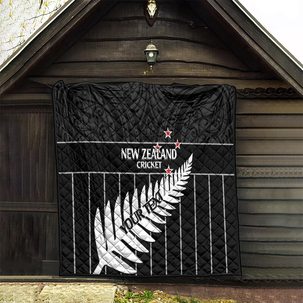 Custom New Zealand Silver Fern Cricket Quilt Aotearoa Maori Go Black Cap LT14 - Polynesian Pride