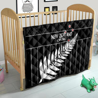 Custom New Zealand Silver Fern Cricket Quilt Aotearoa Maori Go Black Cap LT14 - Polynesian Pride