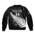 Custom New Zealand Silver Fern Cricket Sleeve Zip Bomber Jacket Aotearoa Maori Go Black Cap