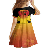 Custom Papua New Guinea Cricket Kid Short Sleeve Dress 2024 Go PNG LT14 - Polynesian Pride