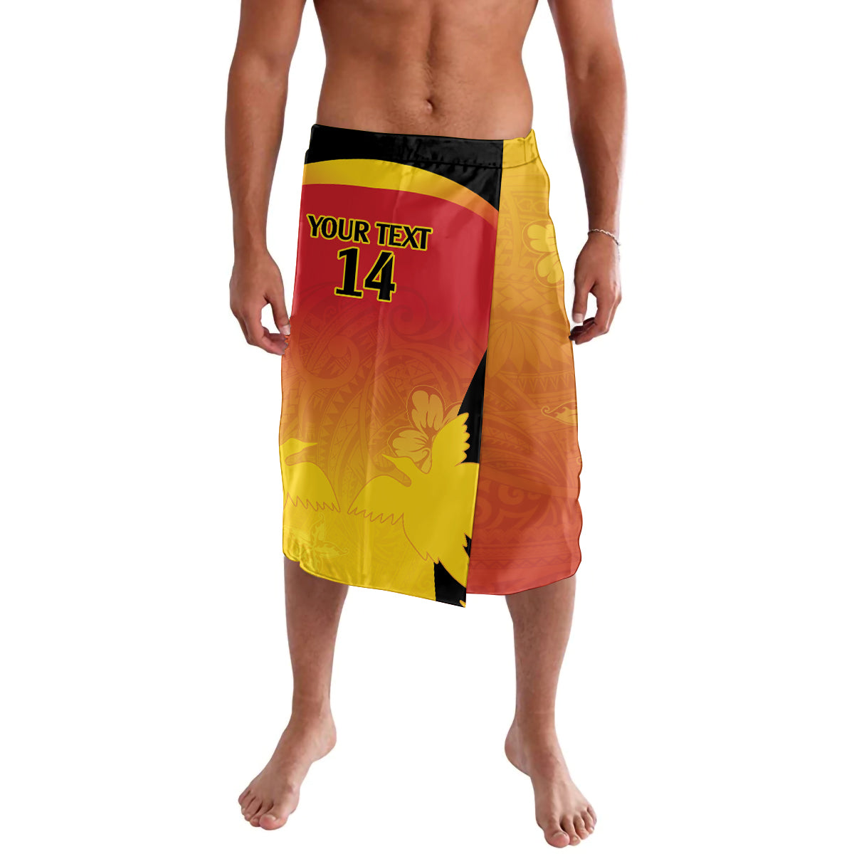 Custom Papua New Guinea Cricket Lavalava 2024 Go PNG LT14 Black - Polynesian Pride