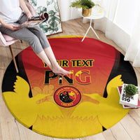 Custom Papua New Guinea Cricket Round Carpet 2024 Go PNG LT14 - Polynesian Pride