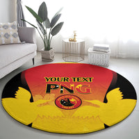Custom Papua New Guinea Cricket Round Carpet 2024 Go PNG LT14 - Polynesian Pride