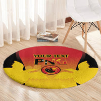 Custom Papua New Guinea Cricket Round Carpet 2024 Go PNG LT14 - Polynesian Pride