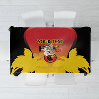 Custom Papua New Guinea Cricket Tablecloth 2024 Go PNG LT14 Black - Polynesian Pride