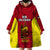 New Caledonia Rugby Wearable Blanket Hoodie Coat Of Arms Mix Polynesian Pattern LT14 - Polynesian Pride