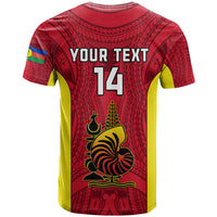 Custom New Caledonia Rugby T Shirt Coat Of Arms Mix Polynesian Pattern LT14 - Polynesian Pride