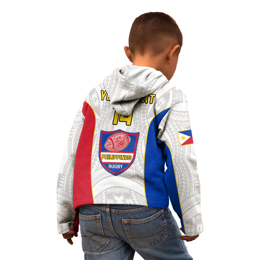 Personalised Philippines Rugby Kid Hoodie Pacific Pilipinas Go Tamaraws LT14 - Polynesian Pride