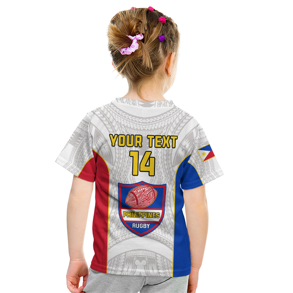 Personalised Philippines Rugby Kid T Shirt Pacific Pilipinas Go Tamaraws LT14 - Polynesian Pride