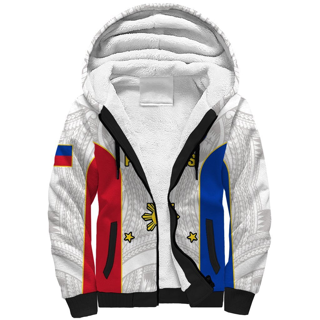 Personalised Philippines Rugby Sherpa Hoodie Pacific Pilipinas Go Tamaraws LT14 Unisex White - Polynesian Pride
