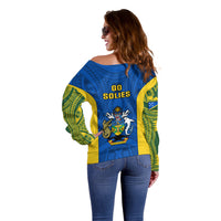 Solomon Islands Rugby Off Shoulder Sweater Pacific Go Solies LT14 - Polynesian Pride