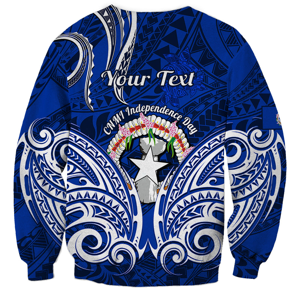 Personalised Independence Day CNMI Sweatshirt Northern Mariana Islands Tribal Tattoo Pattern LT14 - Polynesian Pride