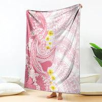 Pink Hawaii Shark Tattoo Blanket Puakenikeni Lei Plumeria Polynesian Pattern LT14 - Polynesian Pride