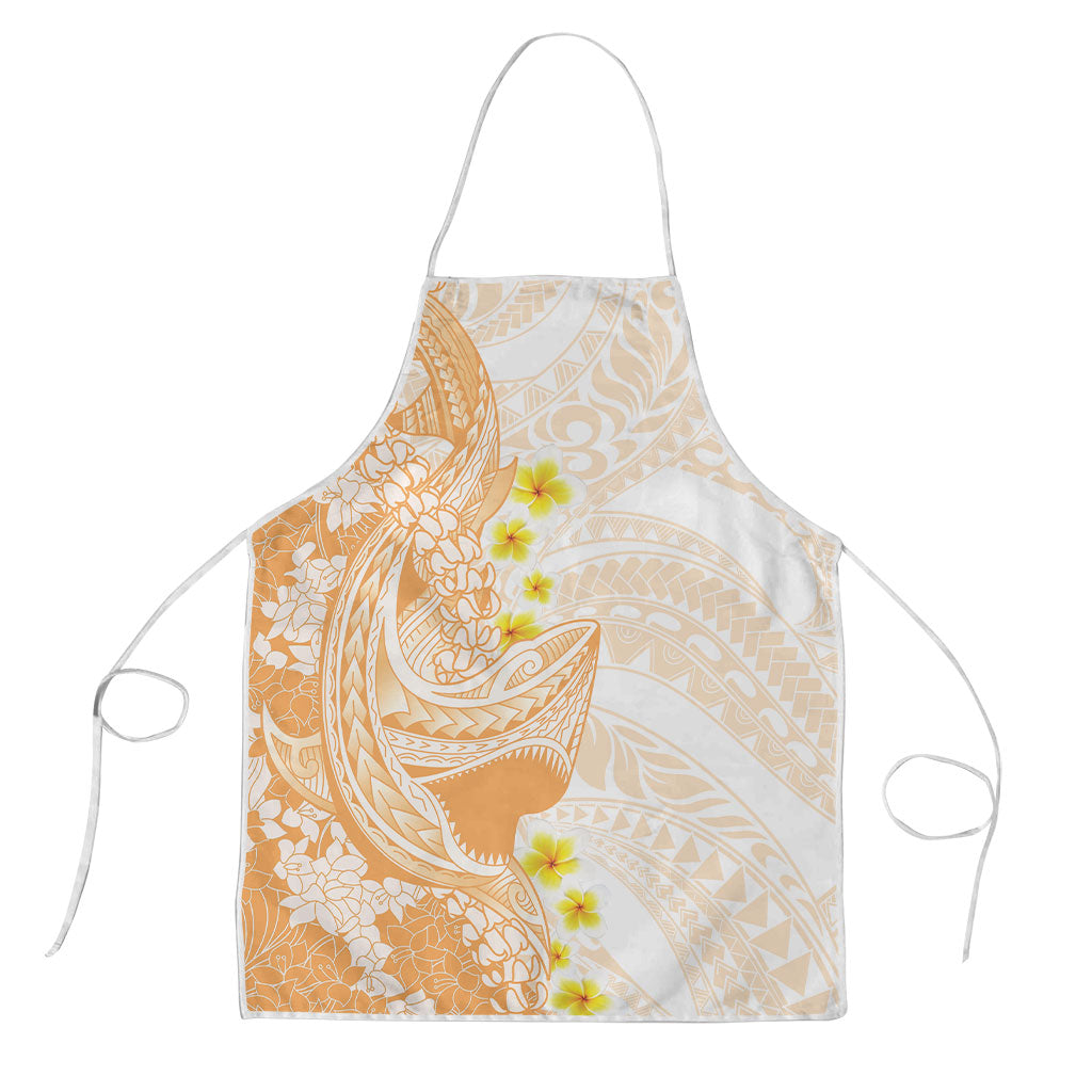 Orange Hawaii Shark Tattoo Apron Puakenikeni Lei Plumeria Polynesian Pattern LT14 Orange - Polynesian Pride