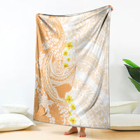 Orange Hawaii Shark Tattoo Blanket Puakenikeni Lei Plumeria Polynesian Pattern LT14 - Polynesian Pride