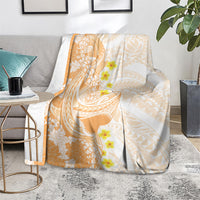 Orange Hawaii Shark Tattoo Blanket Puakenikeni Lei Plumeria Polynesian Pattern LT14 - Polynesian Pride