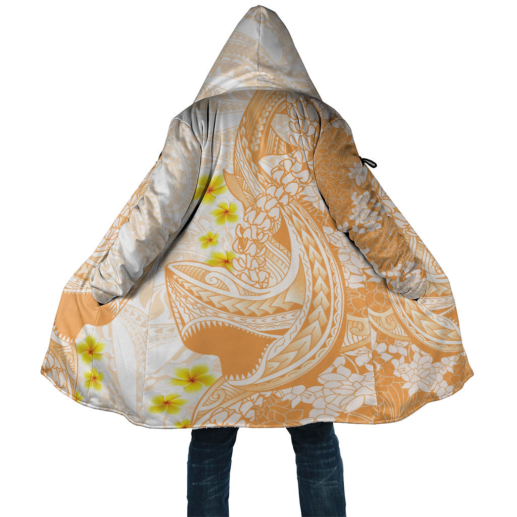 Orange Hawaii Shark Tattoo Cloak Puakenikeni Lei Plumeria Polynesian Pattern LT14 Unisex Orange - Polynesian Pride