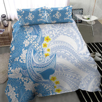 Blue Hawaii Shark Tattoo Bedding Set Puakenikeni Lei Plumeria Polynesian Pattern LT14 - Polynesian Pride