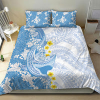 Blue Hawaii Shark Tattoo Bedding Set Puakenikeni Lei Plumeria Polynesian Pattern LT14 - Polynesian Pride