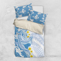 Blue Hawaii Shark Tattoo Bedding Set Puakenikeni Lei Plumeria Polynesian Pattern LT14 US Twin 172cm x 218cm Blue - Polynesian Pride