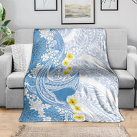 Blue Hawaii Shark Tattoo Blanket Puakenikeni Lei Plumeria Polynesian Pattern LT14 - Polynesian Pride