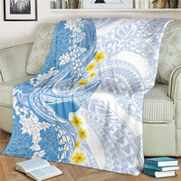 Blue Hawaii Shark Tattoo Blanket Puakenikeni Lei Plumeria Polynesian Pattern LT14 - Polynesian Pride