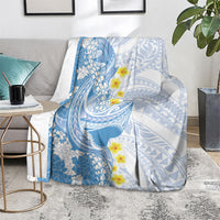 Blue Hawaii Shark Tattoo Blanket Puakenikeni Lei Plumeria Polynesian Pattern LT14 - Polynesian Pride
