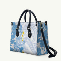 Blue Hawaii Shark Tattoo Leather Bag Puakenikeni Lei Plumeria Polynesian Pattern LT14 Blue - Polynesian Pride