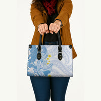 Blue Hawaii Shark Tattoo Leather Bag Puakenikeni Lei Plumeria Polynesian Pattern LT14 - Polynesian Pride