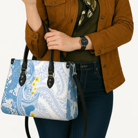 Blue Hawaii Shark Tattoo Leather Bag Puakenikeni Lei Plumeria Polynesian Pattern LT14 - Polynesian Pride