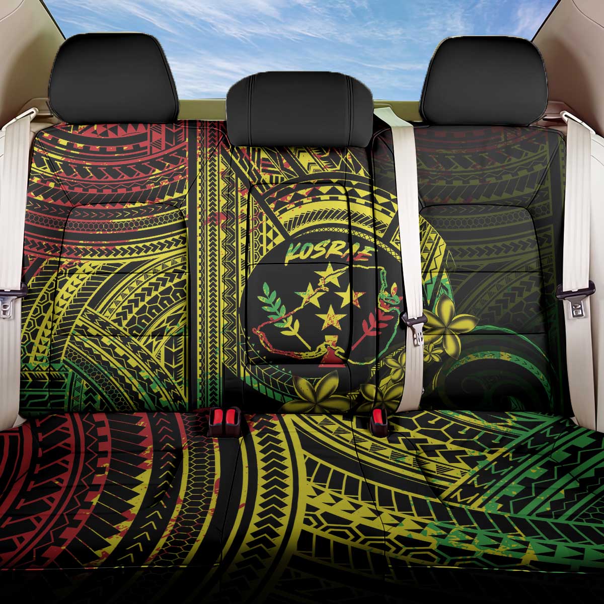Reggae Kosrae Liberation Day Back Car Seat Cover September 8 Polynesian Tattoo LT14 One Size Reggae - Polynesian Pride