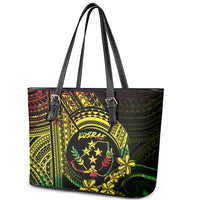 Reggae Kosrae Liberation Day Leather Tote Bag September 8 Polynesian Tattoo LT14 - Polynesian Pride