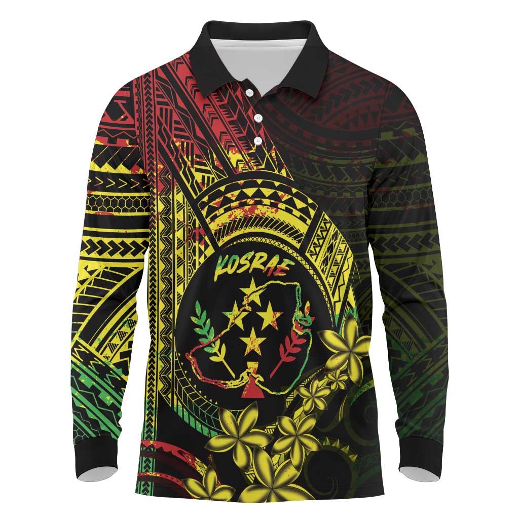 Reggae Kosrae Liberation Day Long Sleeve Polo Shirt September 8 Polynesian Tattoo LT14 Reggae - Polynesian Pride