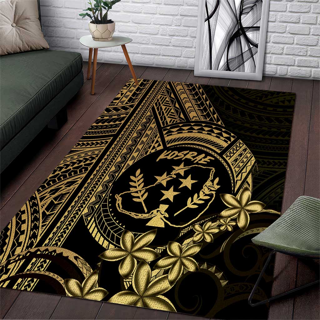 Gold Kosrae Liberation Day Area Rug September 8 Polynesian Tattoo LT14 Gold - Polynesian Pride