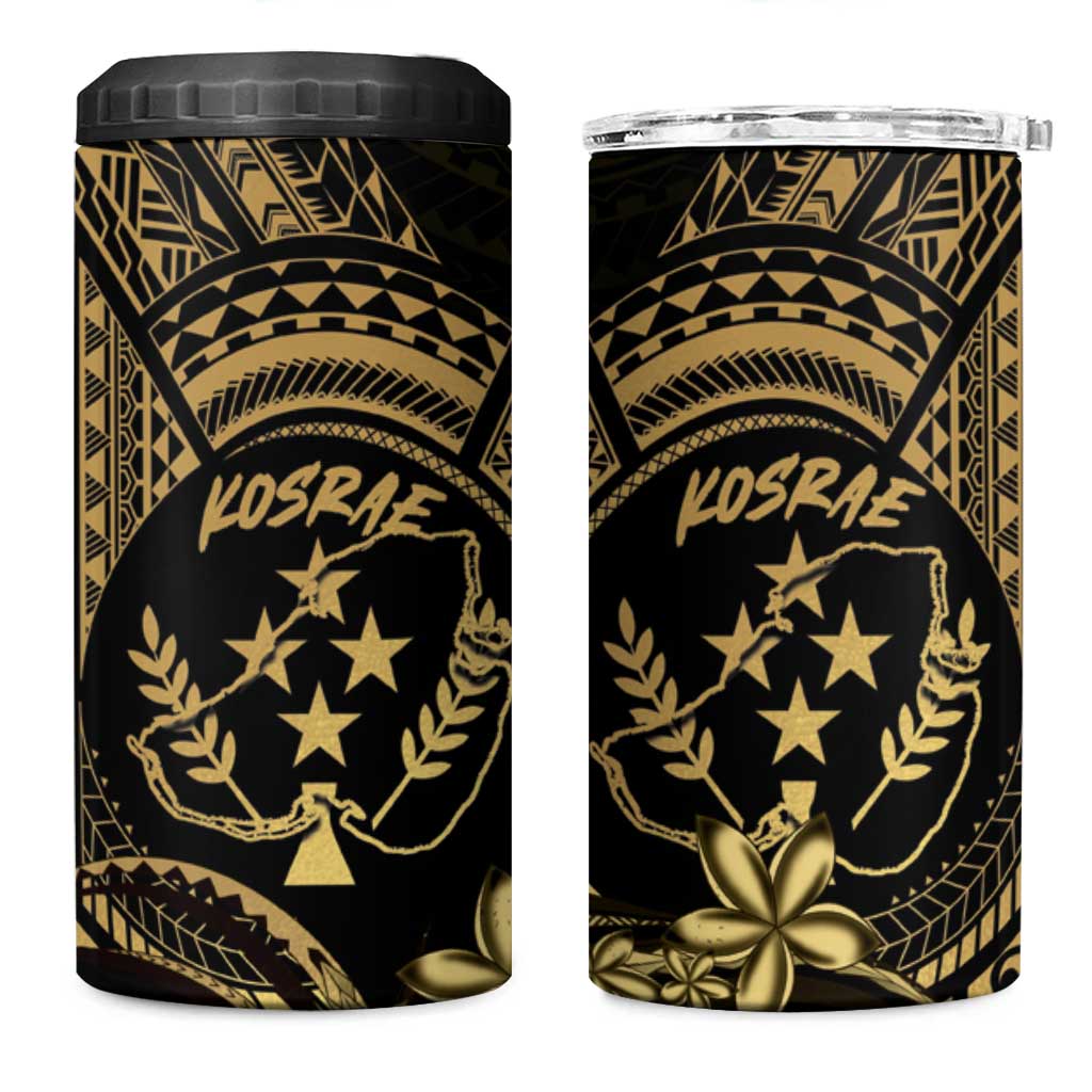 Gold Kosrae Liberation Day 4 in 1 Can Cooler Tumbler September 8 Polynesian Tattoo LT14 One Size: 16 oz Gold - Polynesian Pride