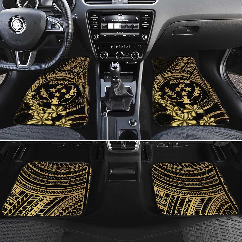 Gold Kosrae Liberation Day Car Mats September 8 Polynesian Tattoo LT14 Set 4pcs Gold - Polynesian Pride