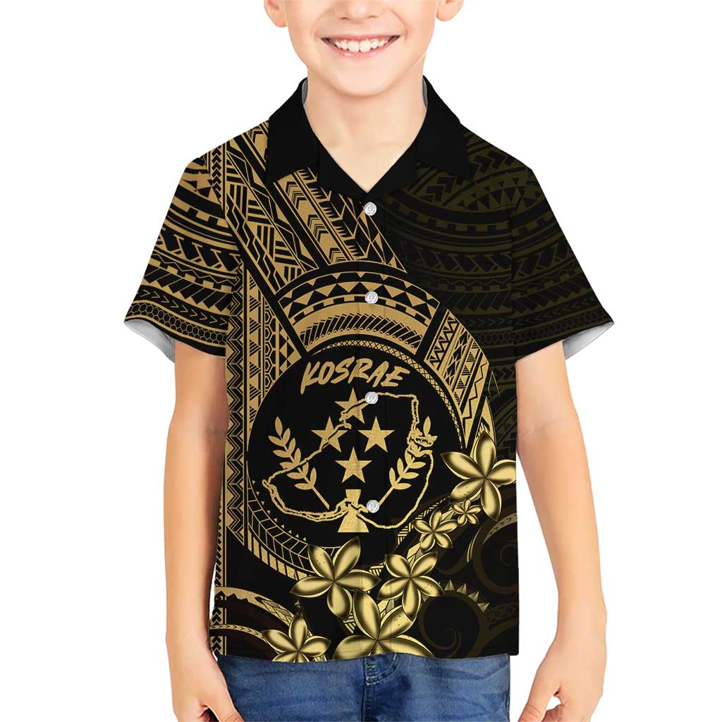Gold Kosrae Liberation Day Kid Hawaiian Shirt September 8 Polynesian Tattoo LT14 Kid Gold - Polynesian Pride