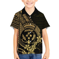 Gold Kosrae Liberation Day Kid Hawaiian Shirt September 8 Polynesian Tattoo LT14 Kid Gold - Polynesian Pride