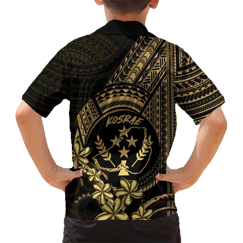 Gold Kosrae Liberation Day Kid Hawaiian Shirt September 8 Polynesian Tattoo LT14 - Polynesian Pride
