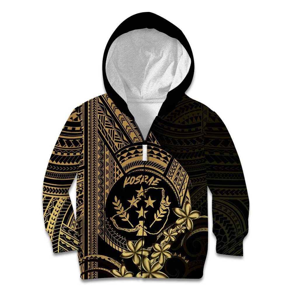 Gold Kosrae Liberation Day Kid Hoodie September 8 Polynesian Tattoo LT14 Zip Hoodie Gold - Polynesian Pride