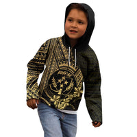 Gold Kosrae Liberation Day Kid Hoodie September 8 Polynesian Tattoo LT14 - Polynesian Pride